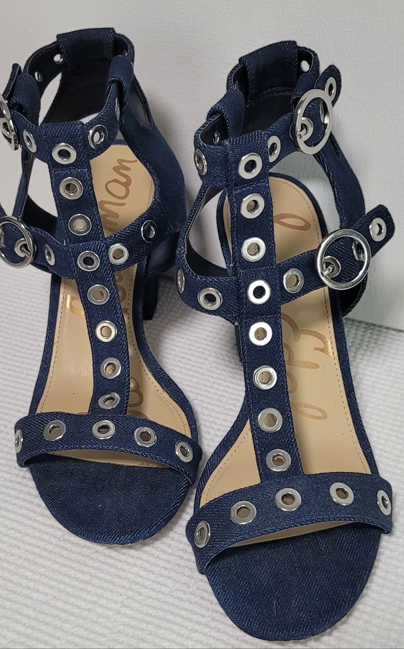 Sam Edelman Blue Denim Eyda T-Trap Sandal